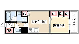 プレサンスグラン丸の内 1DKの間取図画像