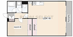 SAKURA檀渓 4階1LDKの間取り
