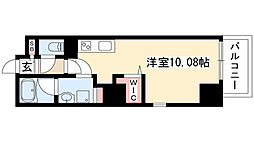 ルクール金山 5階ワンルームの間取り