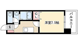 KDXレジデンス神宮前 2階1Kの間取り