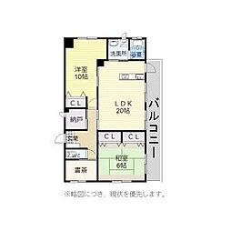 COCO覚王山 2階2SLDKの間取り
