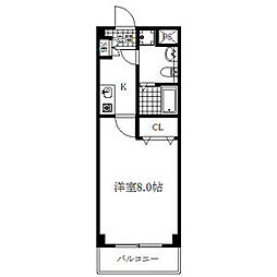 T-SQUARE 2階1Kの間取り