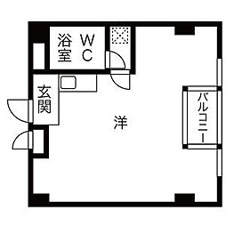 フィールドシティー新栄第1 ワンルームの間取図画像