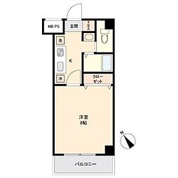 willDo日比野 5階1Kの間取り