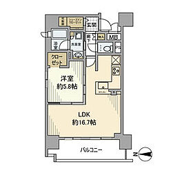 プレサンス ロジェ 泉 1501 15階1LDKの間取り