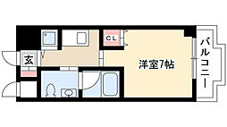 Vendir名古屋御器所 1Kの間取図画像