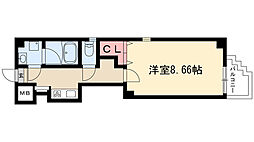 パルティール豊国通 1Kの間取図画像