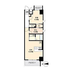 ファインブルーム新栄 1LDKの間取図画像