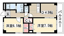 エスト,A 2DKの間取図画像