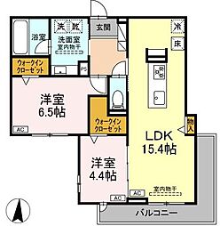 セレスティア檀溪通 2LDKの間取図画像