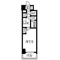 エスリード上前津テルツェ 1Kの間取図画像