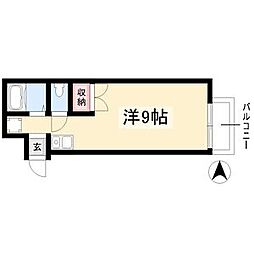 フォンティーヌ藤ケ丘 ワンルームの間取図画像