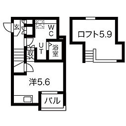 ランドスクエア上飯田 ワンルームの間取図画像