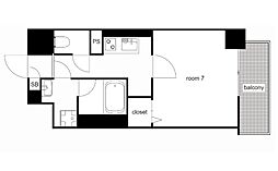 ResidenceYuki 1Kの間取図画像