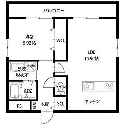 間取図画像 1LDK
