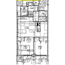 名古屋市熱田区六番2丁目マンション 2LDKの間取図画像