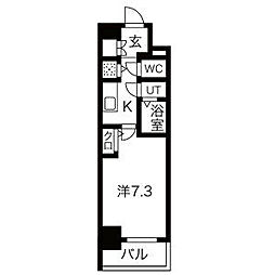 エスリード上前津テルツェ 1Kの間取図画像