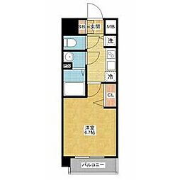 ディアレイシャス上前津 1Kの間取図画像