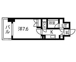 アマーレ葵 1Kの間取図画像