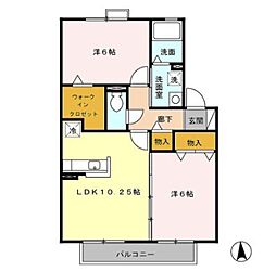 リッシュ・ヴェール 2LDKの間取図画像