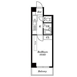 WESTIN星ケ丘 1Kの間取図画像