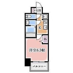 プレサンス丸の内城雅 1Kの間取図画像
