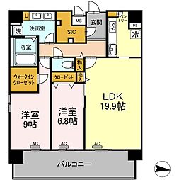 L'ENVOLMEIEKI 2LDKの間取図画像