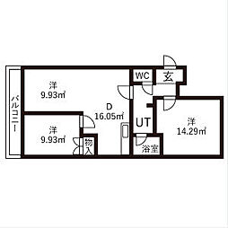 日映マンション2 2LDKの間取図画像