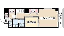 パークサイト泉 1LDKの間取図画像