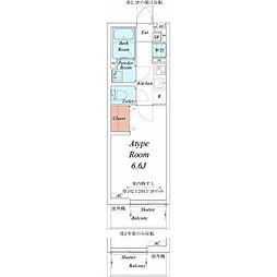リブリ・Meiwa 1Kの間取図画像