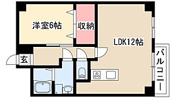 平和第2マンション 1LDKの間取図画像