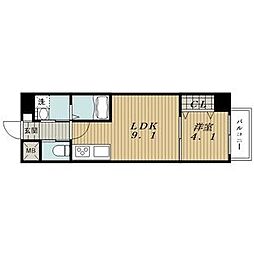 LUXETAGE大須west 1LDKの間取図画像