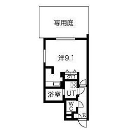 LUORE浄心 ワンルームの間取図画像
