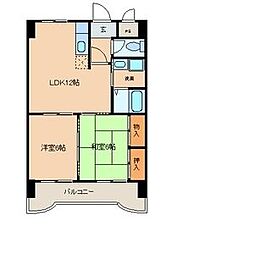 アネックス高畑 2LDKの間取図画像