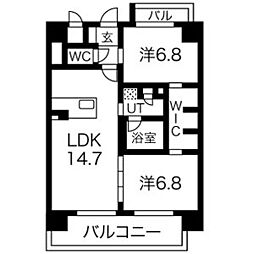 VillagedeMizuho 2LDKの間取図画像