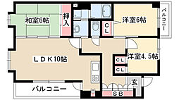 グランクール自由ヶ丘 3LDKの間取図画像