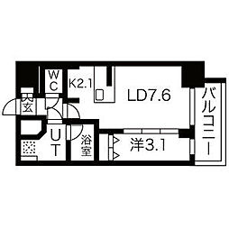 メイクスWアート浅間町 1LDKの間取図画像