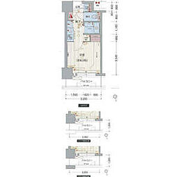 プレサンスナゴヤ桜通ビッグビート 1Kの間取図画像