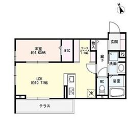 グリーンゲイブル 1LDKの間取図画像