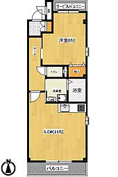 フロレアーレ香流 1LDKの間取図画像