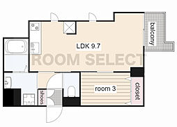 プレサンスザ大須観音 1LDKの間取図画像