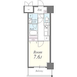 リベルティア 1Kの間取図画像