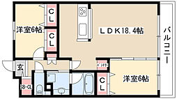 JouirIssha 2LDKの間取図画像