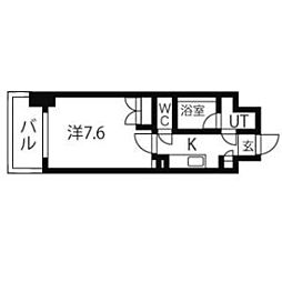 アマーレ葵 1Kの間取図画像