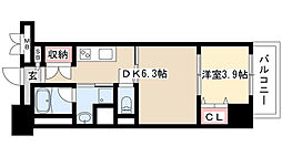 レジデンス上前津スクエア 1DKの間取図画像
