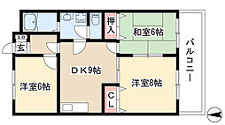 ロイヤルマンション丁田 3DKの間取図画像