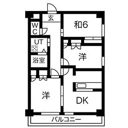 ベルルージュ上社 3LDKの間取図画像