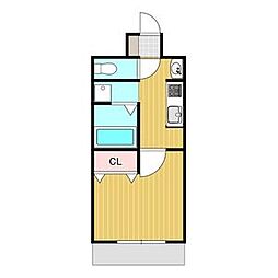 リアライズ沢下町1 1Kの間取図画像