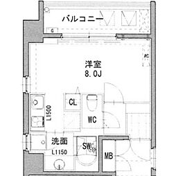 REGAROKANAYAMASta. 1Kの間取図画像
