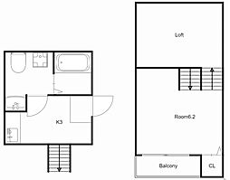 セレーナ中村 1Kの間取図画像